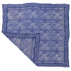 Large 39" Hand Dyed Batik Bandana - Soft Lightweight Cotton, Blue Stone