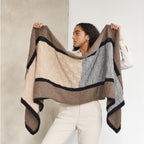 Plush Muhu Brown Gray Hand Knitted Alpaca Blanket Shawl