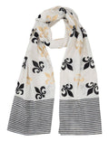 Fleur de Lis Scarf on White