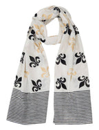 Fleur de Lis Scarf on White