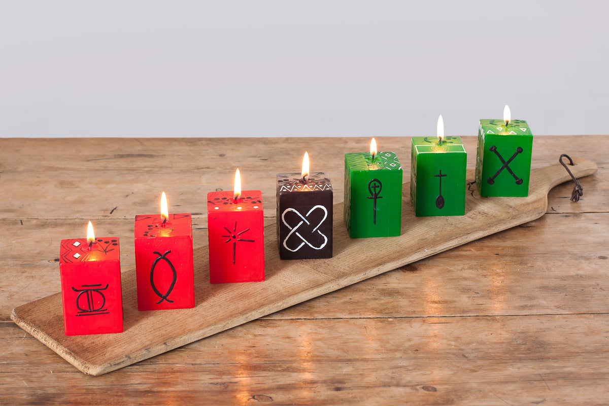 Kwanzaa Painted Candle Cube Collection