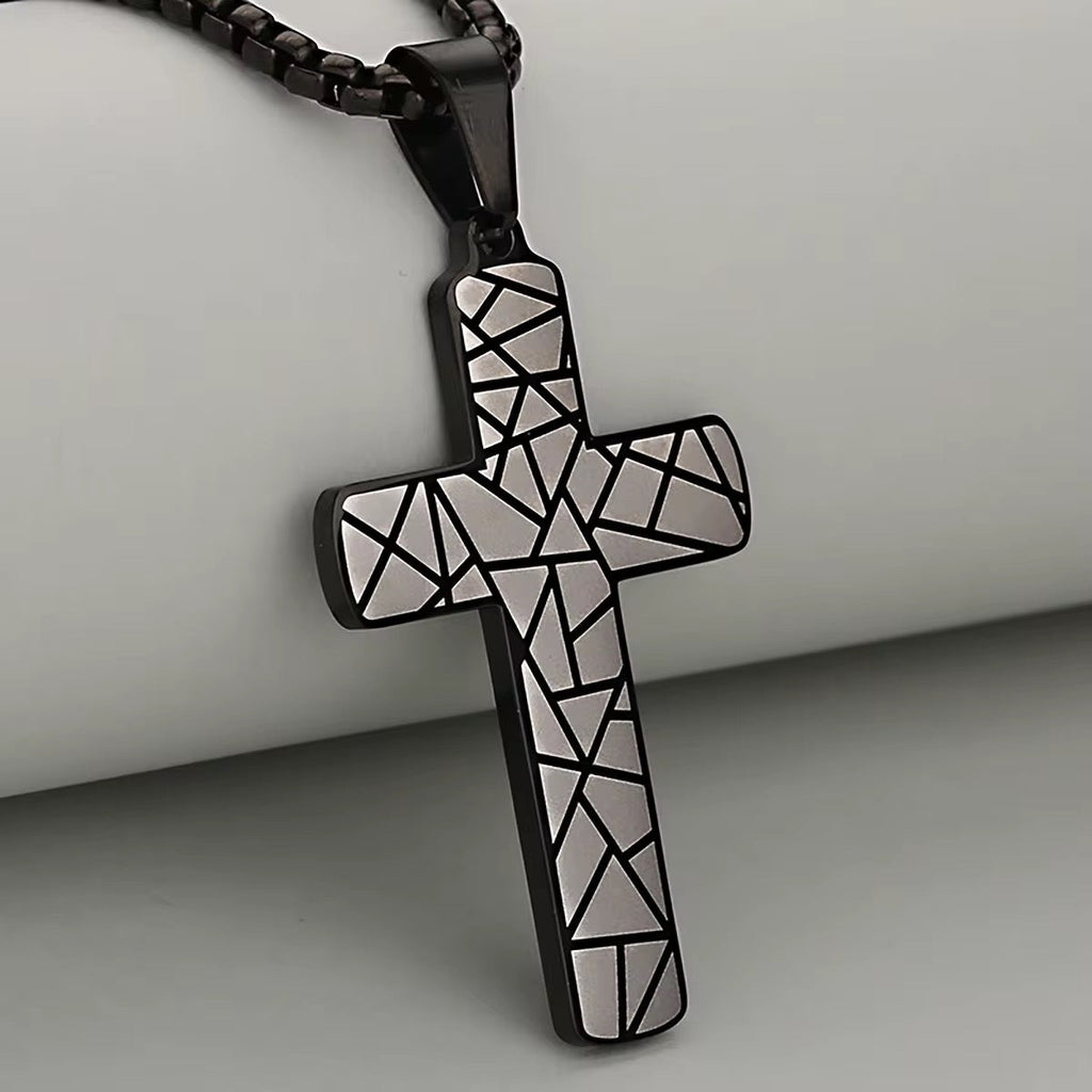 Geometric Cross Necklace