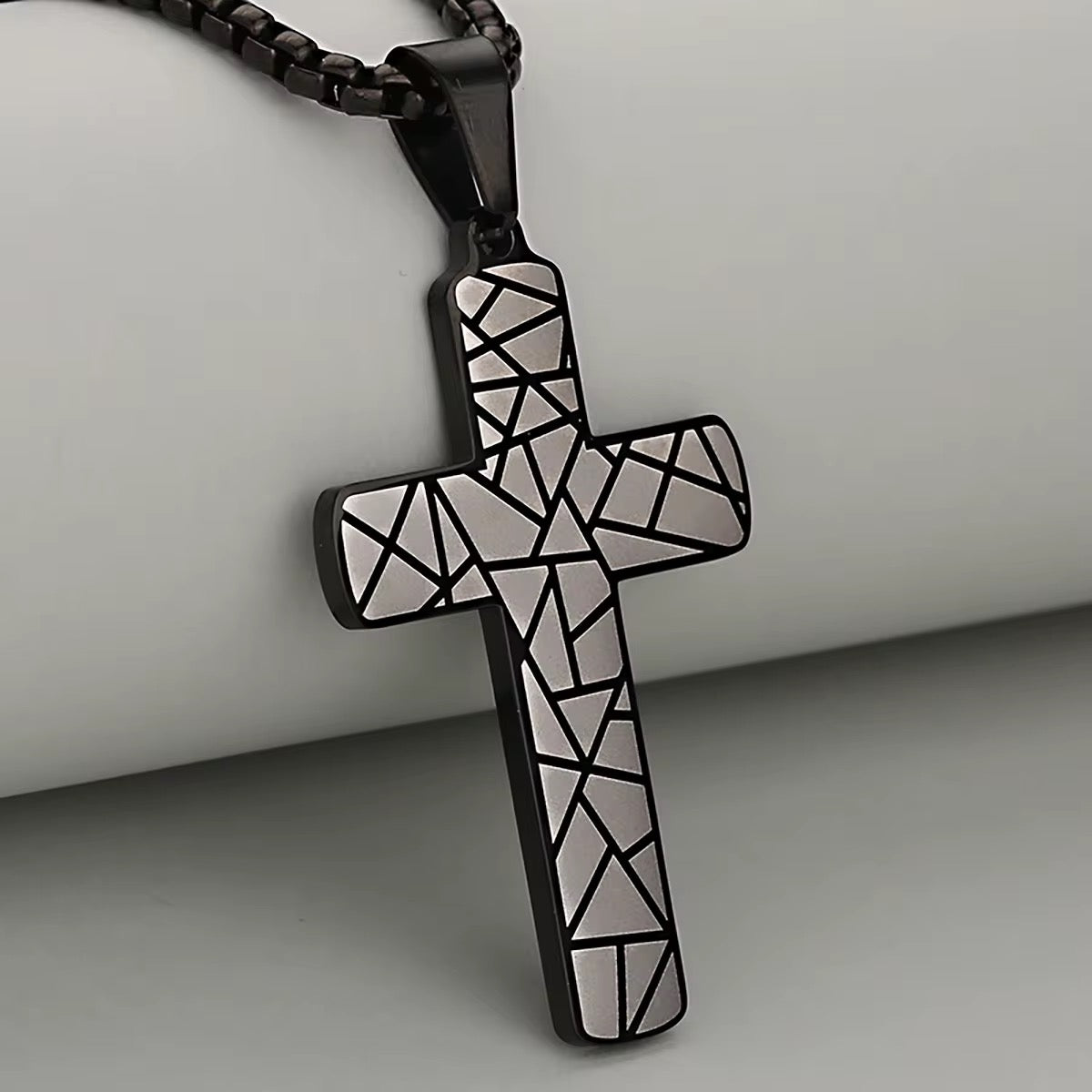 Geometric Cross Necklace