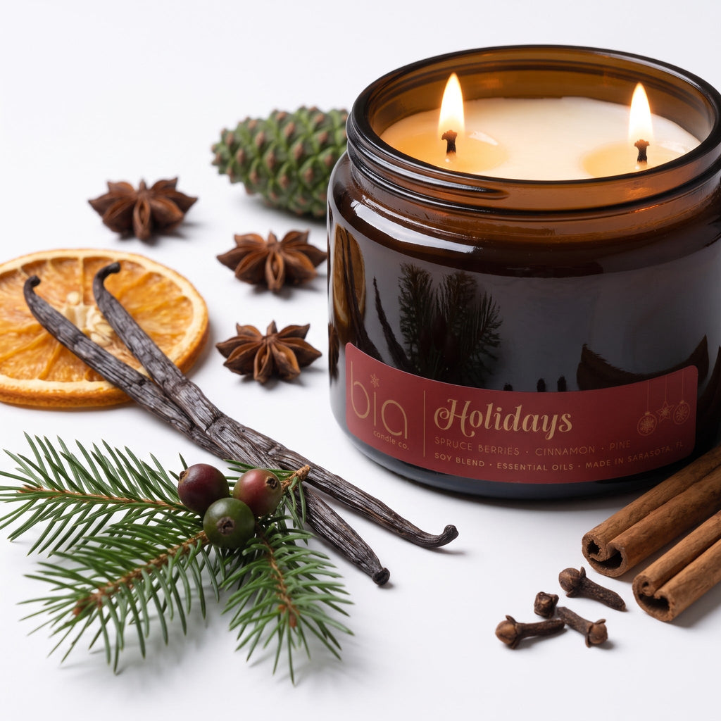 Holidays Christmas Soy Blend Candle — Orange Peel, Cinnamon & Vanilla