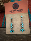 Handcrafted Old Pawn Sterling Silver & Turquoise Dangle Earrings