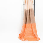 Chestnut Orange Cream Brown Color Block Handwoven Soft Merino Throw