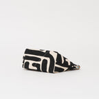 XLarge Convertible Pouch - Black Kuba with Red Beaded Heart