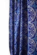 Indigo Cotton Curtain, Eco-Friendly Window Panel - Greece