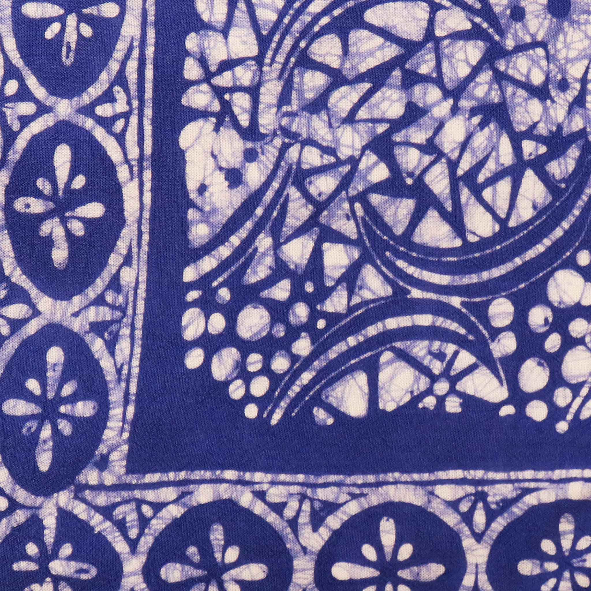 Large 39" Hand Dyed Batik Bandana - Soft Lightweight Cotton, Blue Stone