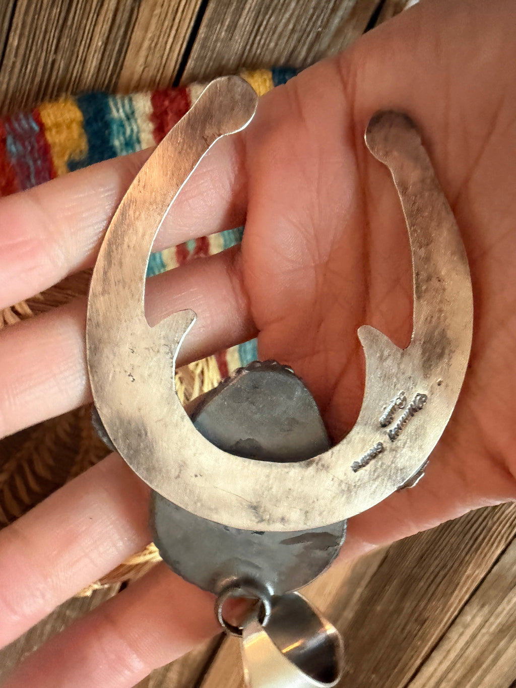 Handcrafted Sterling Silver & Sonoran Mountain Turquoise Naja Pendant by Chimney Butte