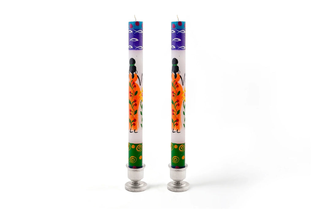 African Ladies Painted Candles