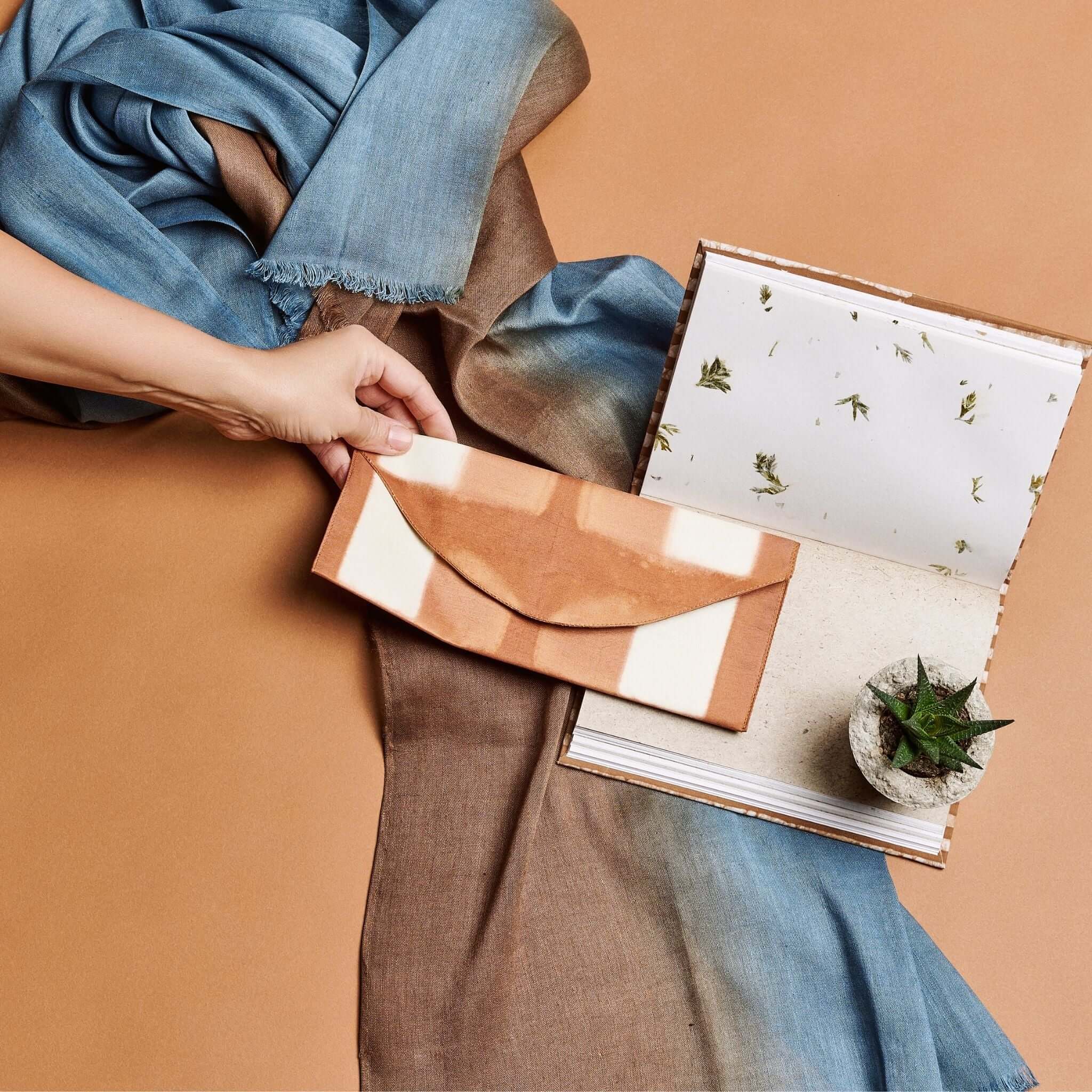 Mahogany Sky Soft Linen Silk Handloom Scarf