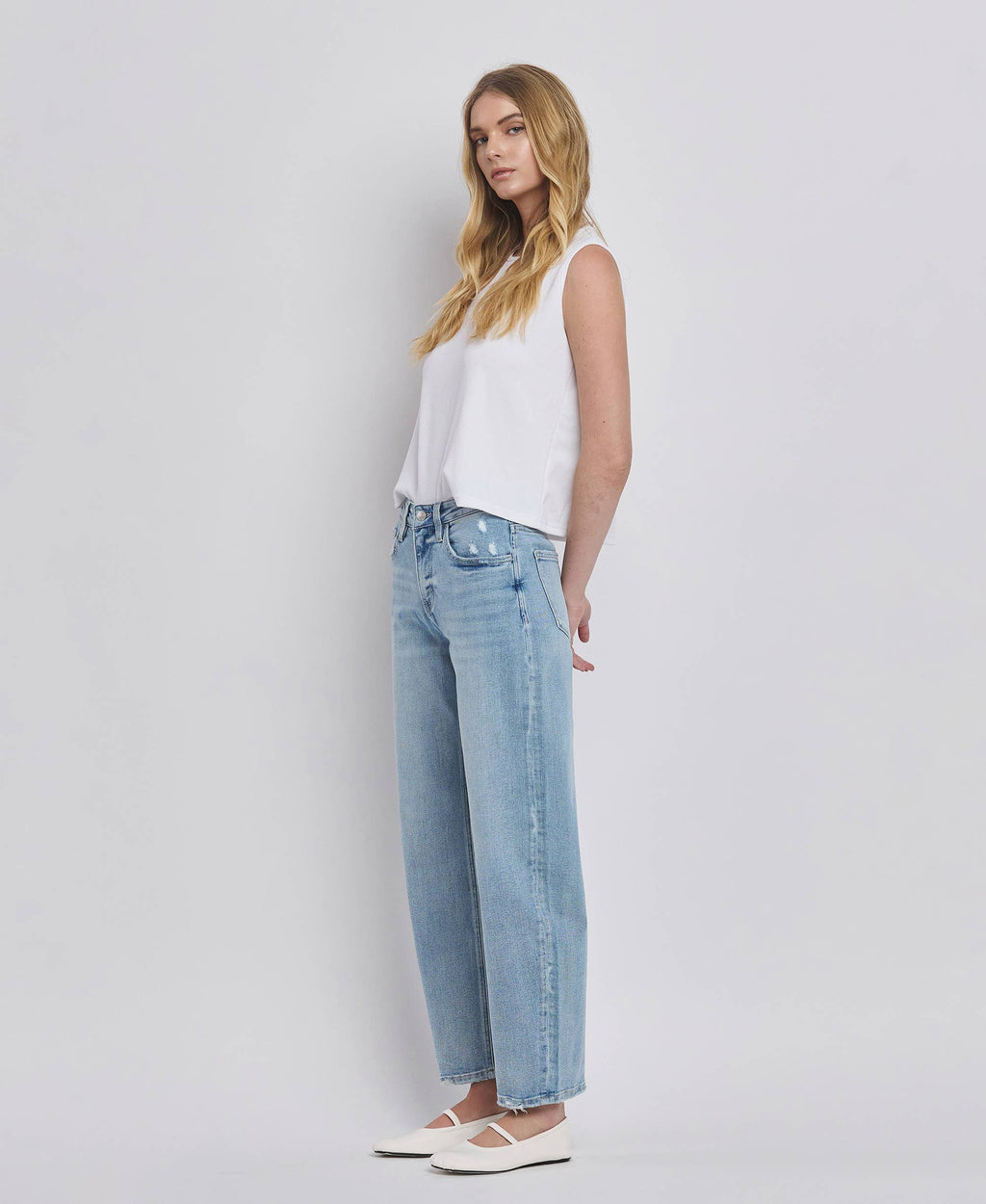 Lovervet by VERVET High Rise Barrel Leg Jeans