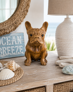 Hand Carved French BullDog sitting (Small)