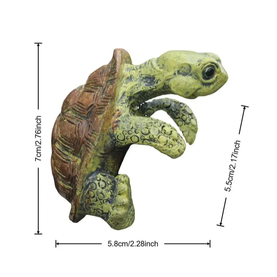 1 Piece of Cute Resin Rock Climbing Turtle Statue, Indoor and Outdoor Fish Tank Decoration, Flower Pot Decoration, Outdoor Garden Wall Hanging, Courtyard and Home Decoration. - Che Cose Belle