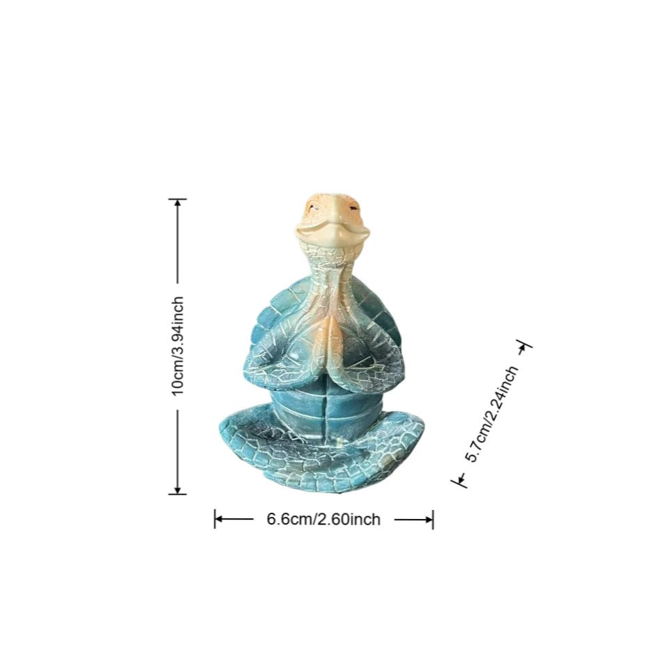 1 Piece of Resin Craft Meditation Turtle Statue, Resin Zen Decoration, Home and Garden Sculpture, Resin Zen Decoration Suitable for Turtle Enthusiasts and Collectors. - Che Cose Belle