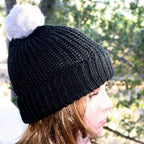 100% Alpaca Pom-Pom Channel Beanie Hat - Che Cose Belle