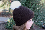 100% Alpaca Pom-Pom Channel Beanie Hat - Che Cose Belle