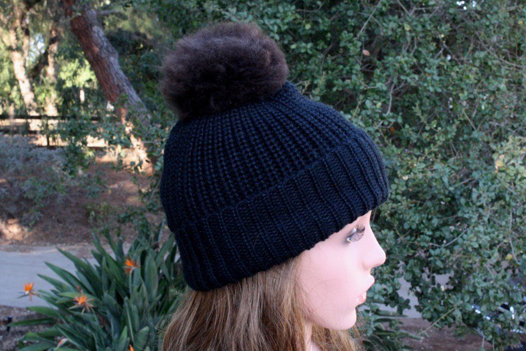 100% Alpaca Pom-Pom Channel Beanie Hat - Che Cose Belle
