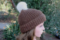 100% Alpaca Pom-Pom Channel Beanie Hat - Che Cose Belle