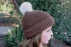 100% Alpaca Pom-Pom Channel Beanie Hat - Che Cose Belle