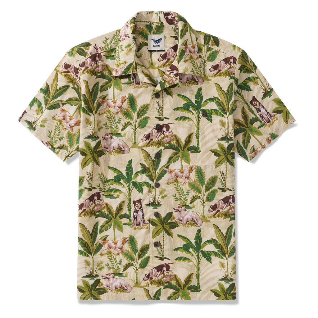 100% Cotton Hawaiian Shirt For Men International Dog Day Camp Collar Shirt - Che Cose Belle