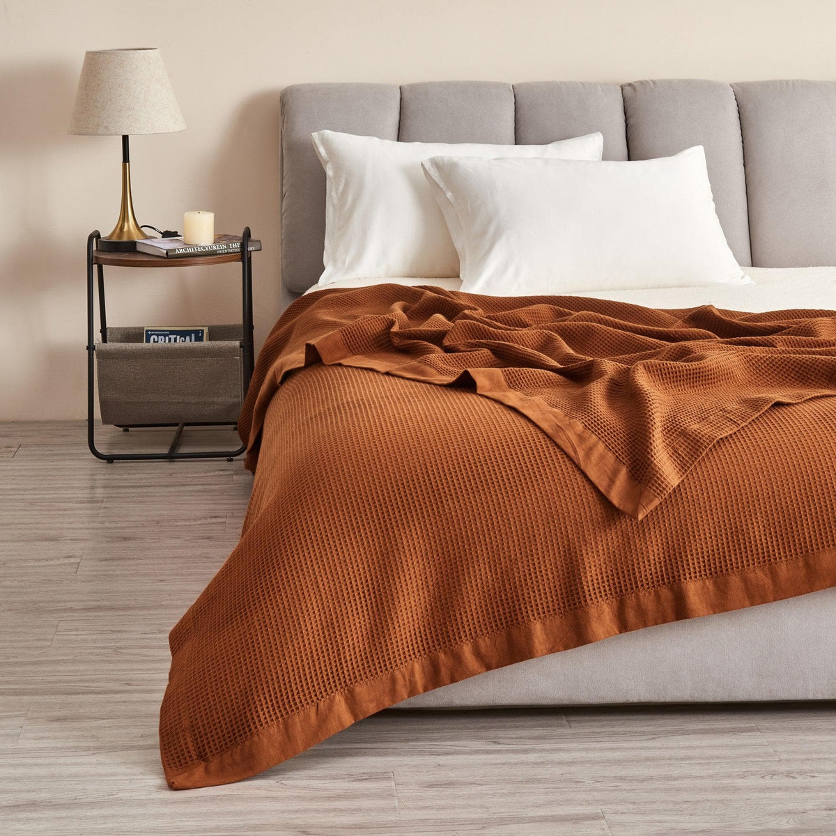 100% Cotton Small Waffle Weave Blanket - Hazel Collection - Che Cose Belle
