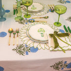 100% Organic Cotton - Toile de Blu Hortensia Tablecloth - Che Cose Belle