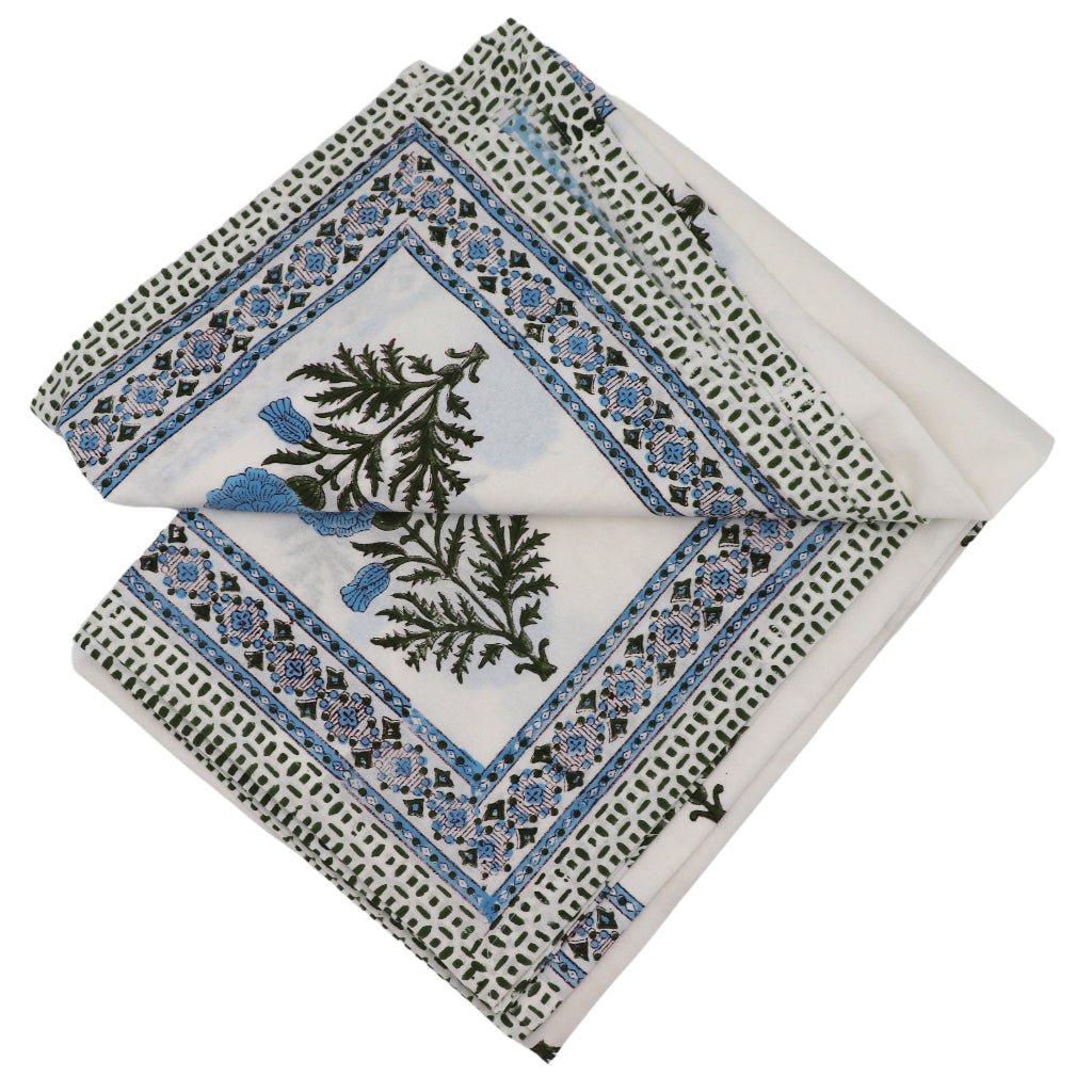 100% Organic Cotton - Toile de Blu Hortensia Tablecloth - Che Cose Belle