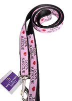 100% Rescue Black Nylon Dog Collar MD, LG, XL, Leash - Che Cose Belle