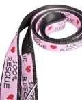 100% Rescue Black Nylon Dog Collar MD, LG, XL, Leash - Che Cose Belle