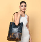 Green Women's Leather Tote