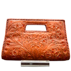 The Caroline| Hand-Tooled Leather Clutch & Crossbody