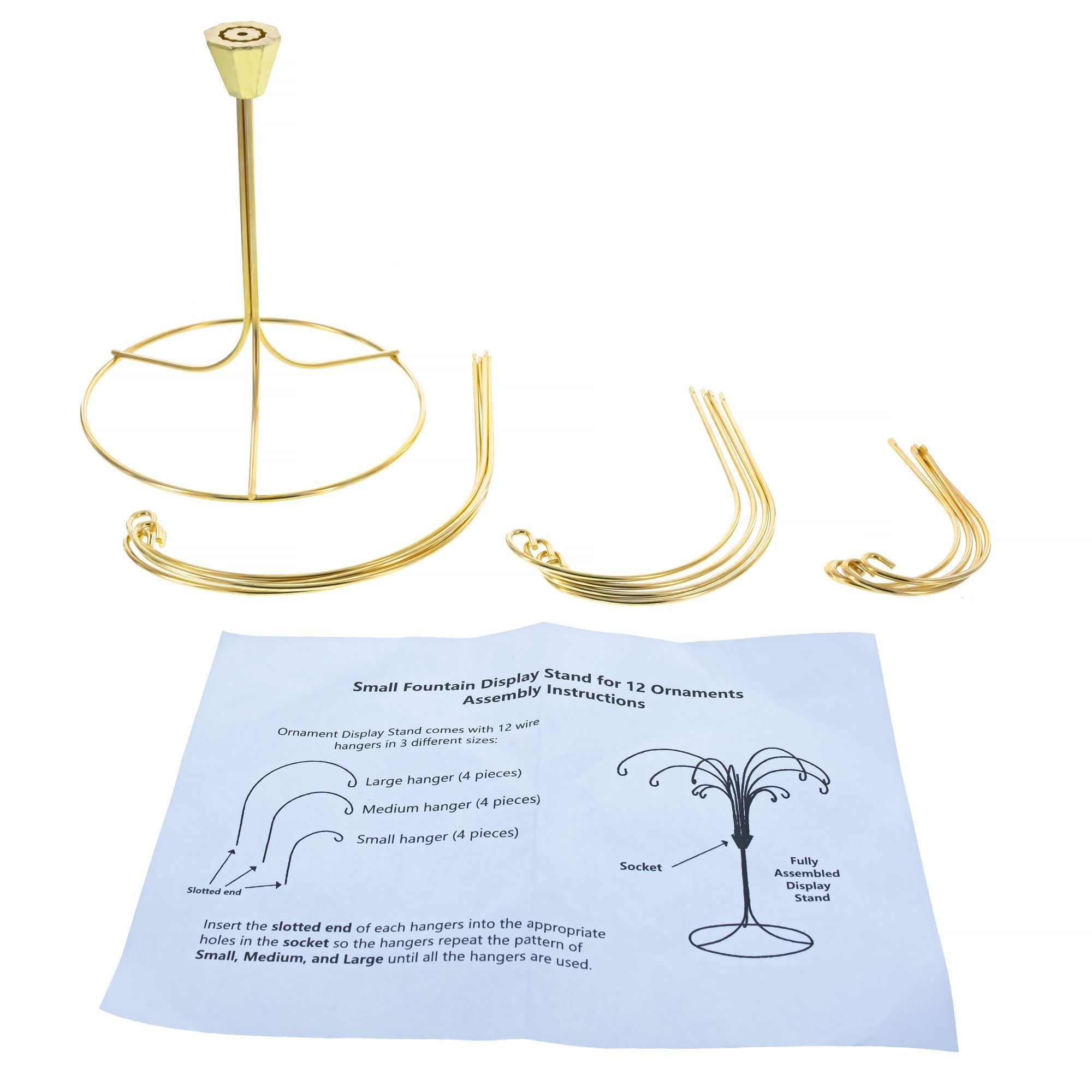 12 - Arm Spiral Fountain Brass Gold Metal Ornament Stand Display 11.5 Inches (Taiwan) - Che Cose Belle