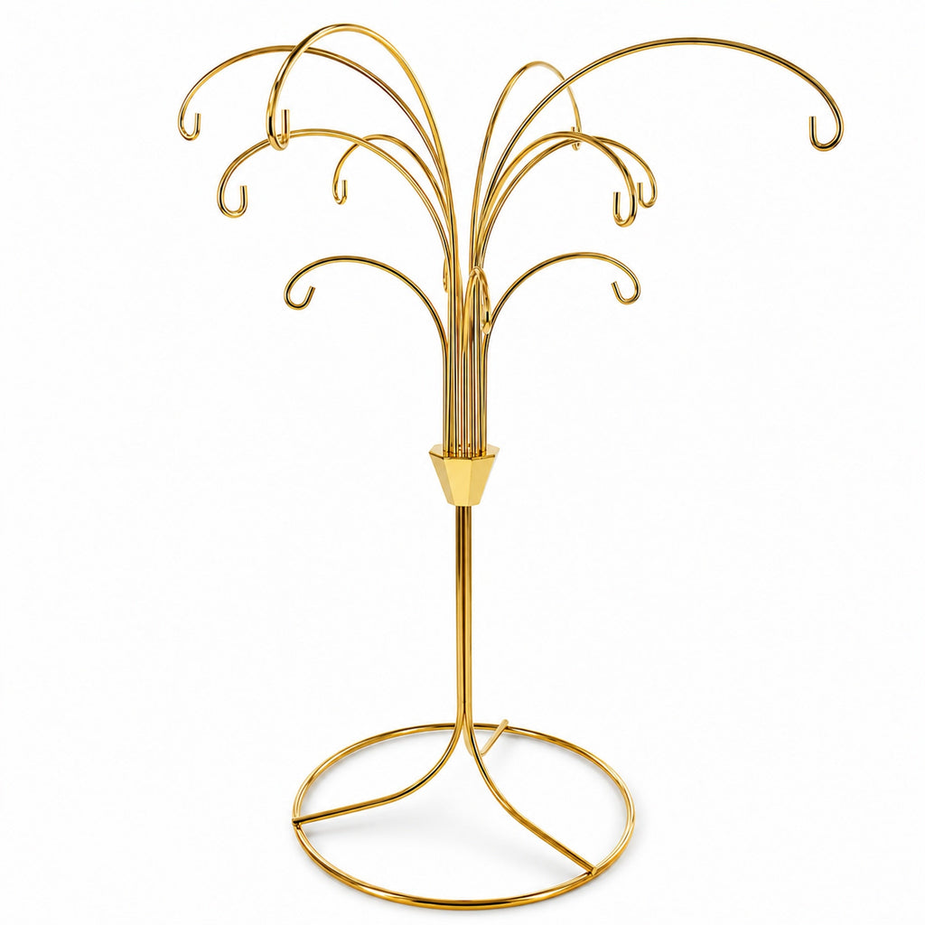 12-Arm Spiral Fountain Brass Gold Metal Ornament Stand Display 11.5 Inches (Taiwan) - Che Cose Belle