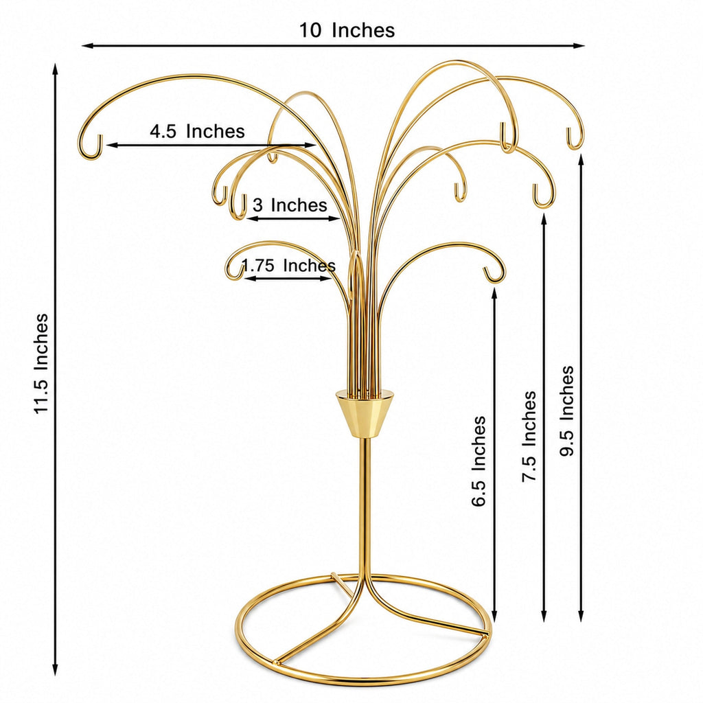 12-Arm Spiral Fountain Brass Gold Metal Ornament Stand Display 11.5 Inches (Taiwan) - Che Cose Belle