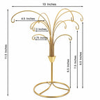 12-Arm Spiral Fountain Brass Gold Metal Ornament Stand Display 11.5 Inches (Taiwan) - Che Cose Belle