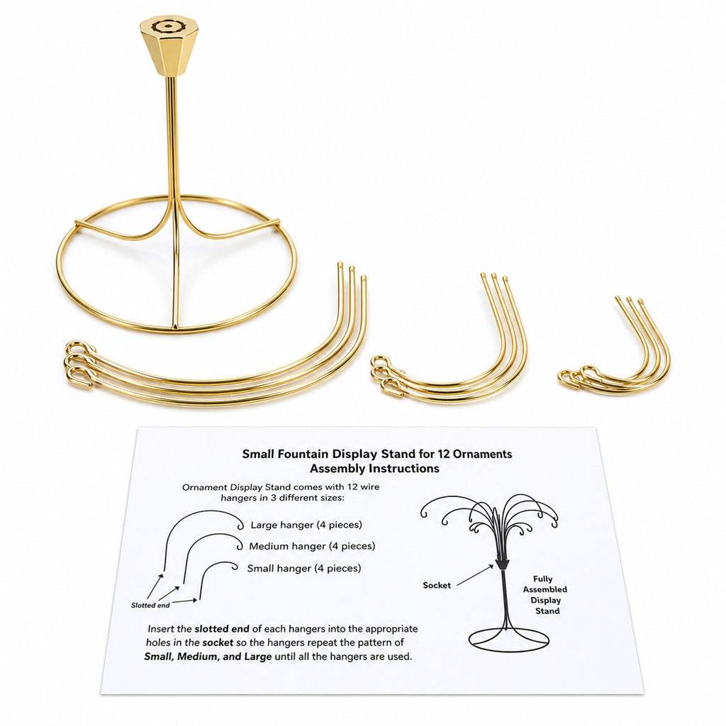 12-Arm Spiral Fountain Brass Gold Metal Ornament Stand Display 11.5 Inches (Taiwan) - Che Cose Belle