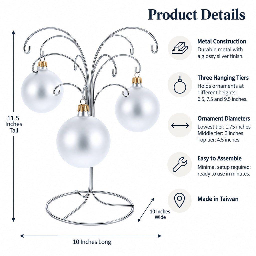 12-Arm Spiral Fountain Brass Silver Metal Ornament Stand Display 11.5 Inches (Taiwan) - Che Cose Belle