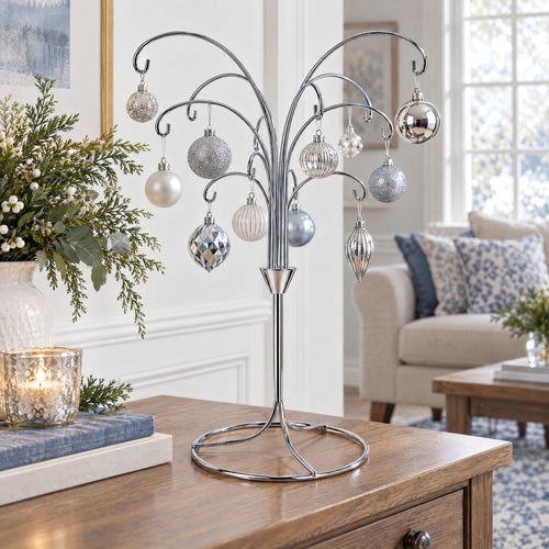 12-Arm Spiral Fountain Brass Silver Metal Ornament Stand Display 11.5 Inches (Taiwan) - Che Cose Belle