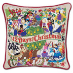 12 Days of Christmas Hand-Embroidered Pillow - Che Cose Belle