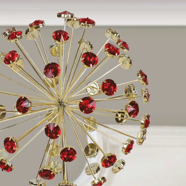 12" Red Crystal Burst Tree Topper - Che Cose Belle
