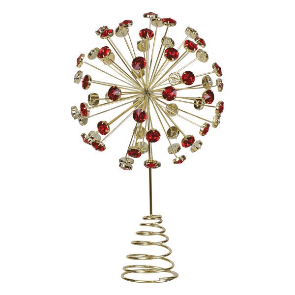 12" Red Crystal Burst Tree Topper - Che Cose Belle