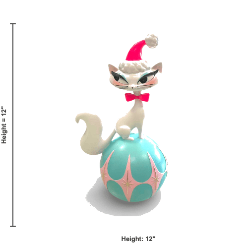 12" Swanky Christmas Kitty Figurine | Miss Fluff December Diamonds - Che Cose Belle