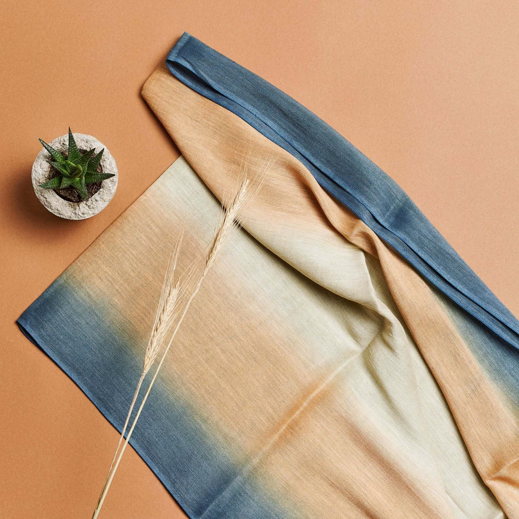Oceana Beige Soft Linen Silk Handloom Scarf