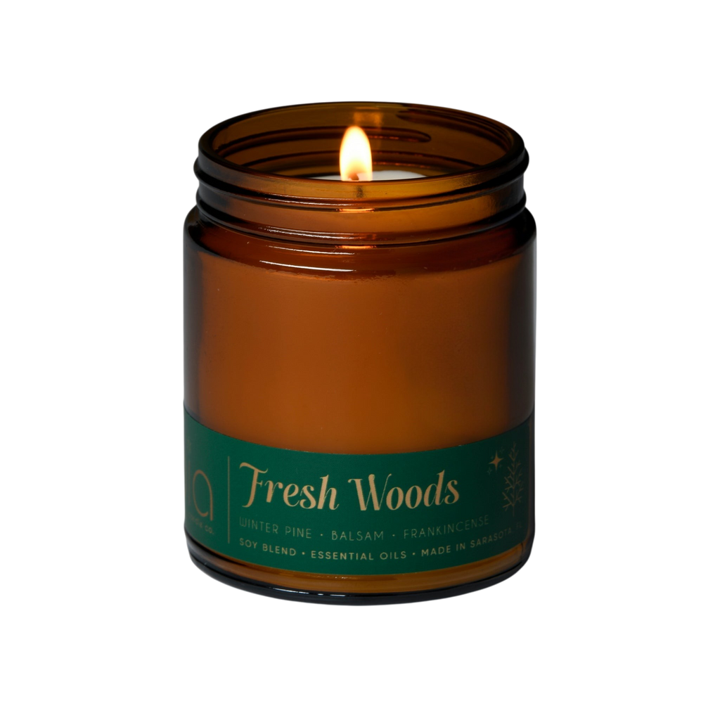 Fresh Woods Holiday Soy Blend Candle — Christmas Tree, Pine & Balsam
