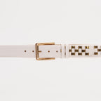 The Mackenzie White & Gold Woven Leather Belt