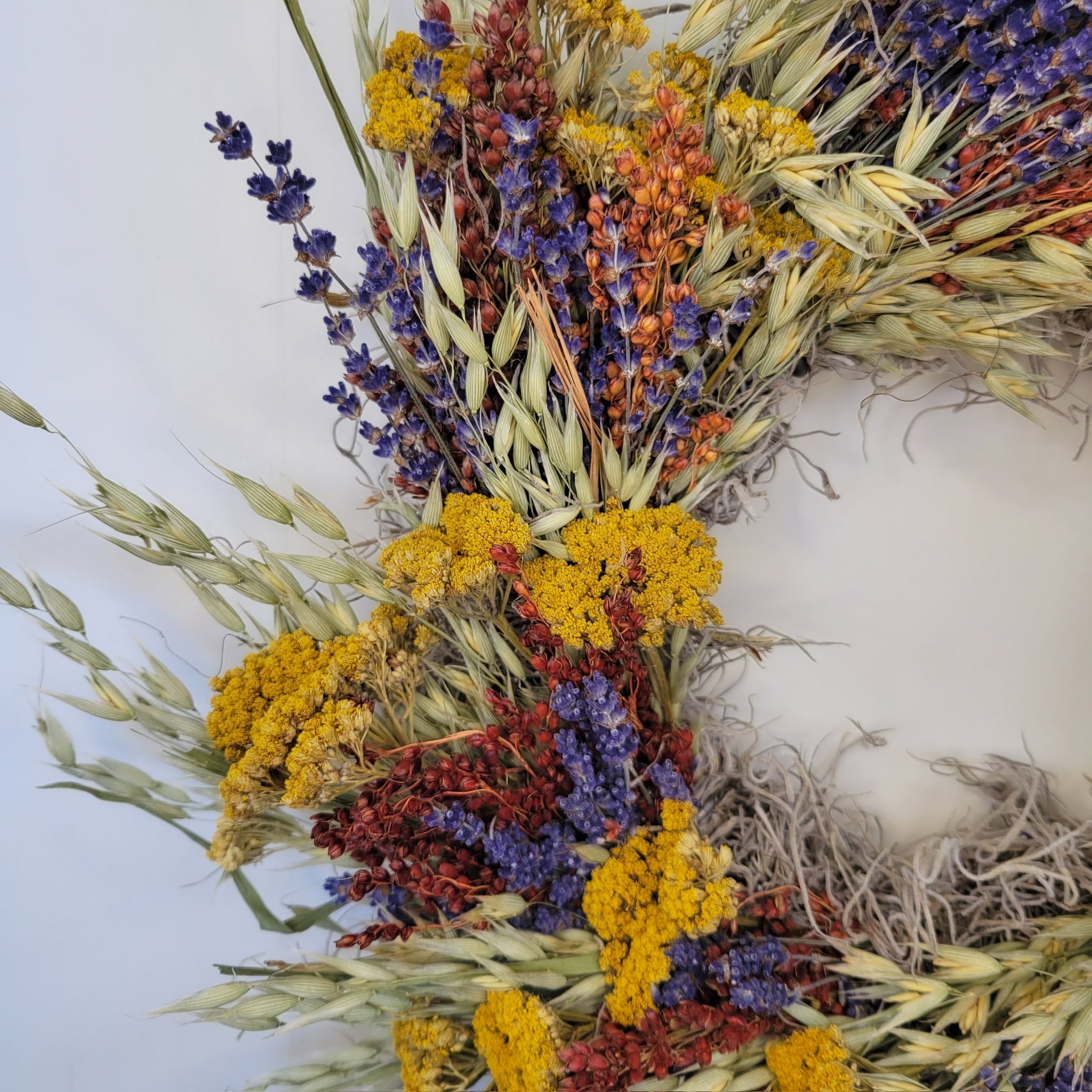 Handmade Dried Flower Wreath - Primary Colors
