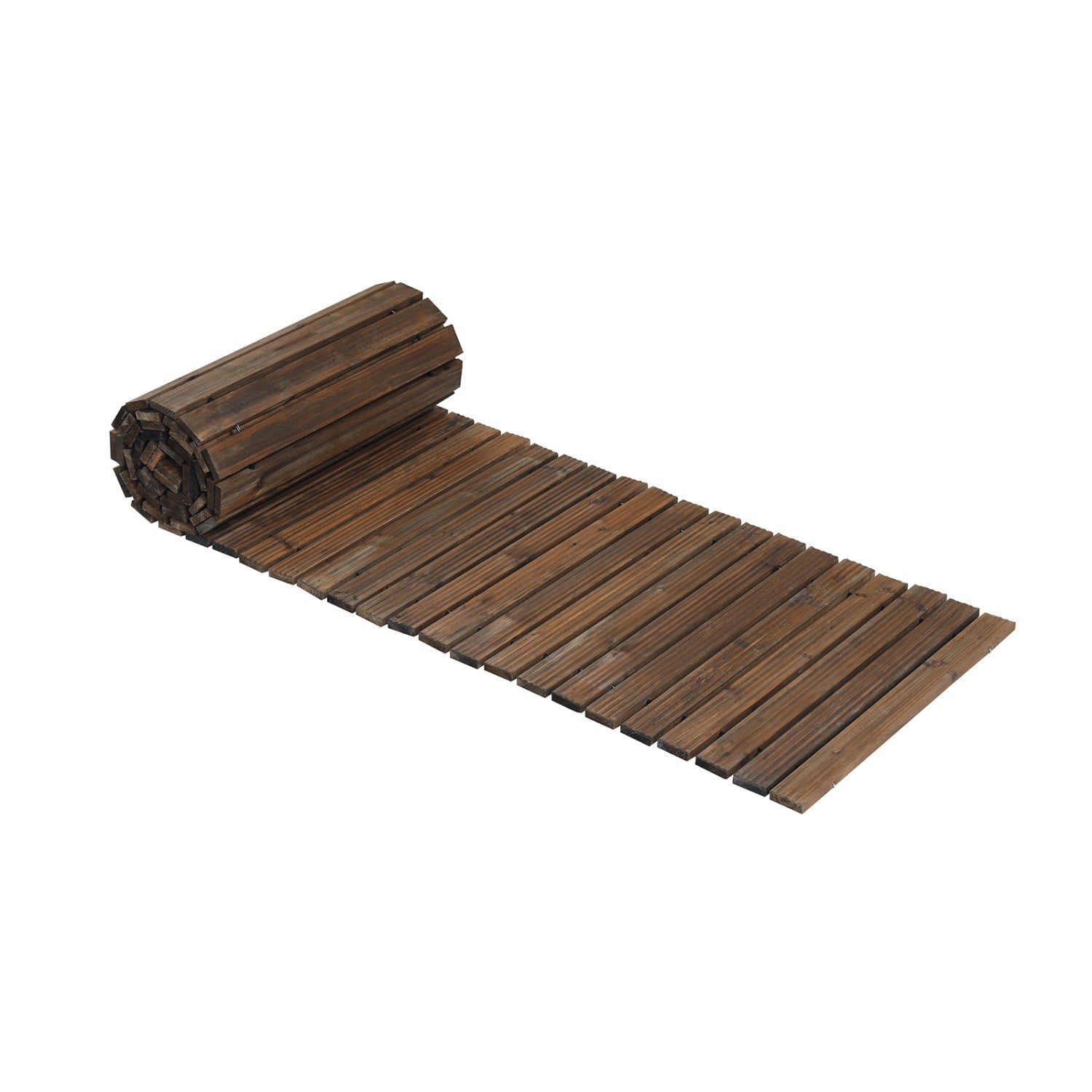 12 FT Wooden Garden Pathway 22 Inches Wide Outdoor Roll out Straight Walkway