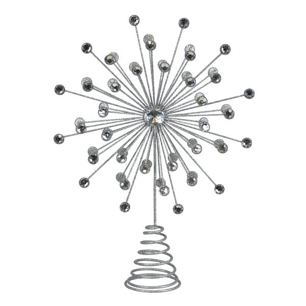 13" Silver Crystal Burst Tree Topper - Che Cose Belle